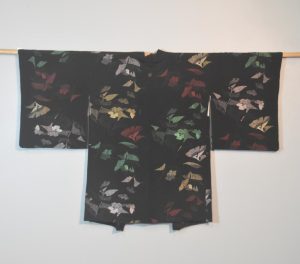 Black Silk with Metallic Thread Haori