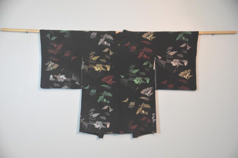 Black Silk with Metallic Thread Haori