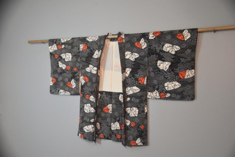Vintage Black Studio Silk Haori Jacket - Image 3