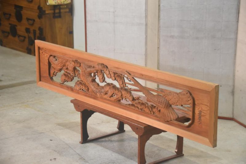 Japanese Carved Wooden Rama Transom Width:1710mm - Image 6