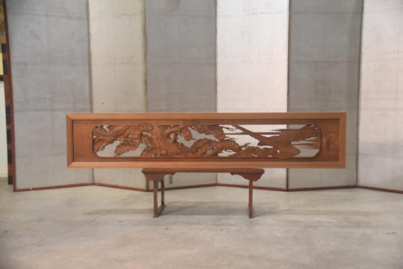 Japanese Carved Wooden Rama Transom Width:1710mm