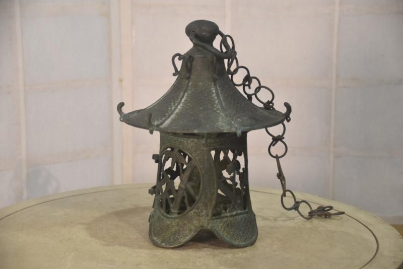 Japanese Bronze Hanging Lantern Width:200mm - Image 3