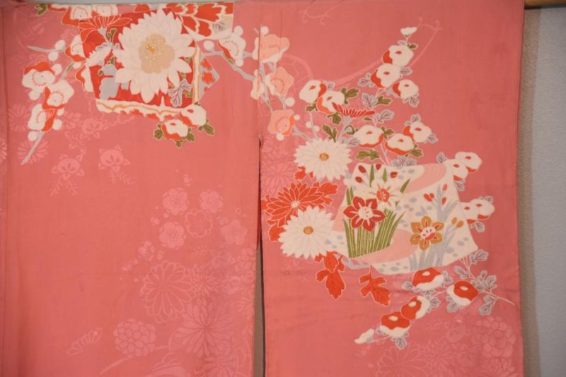 Bermuda Pink Vintage Silk Japanese Kimono - Image 2