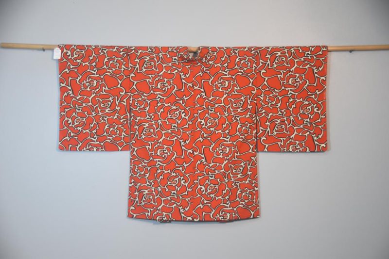 Jazzy Red Japanese Vintage Silk Haori - Image 4