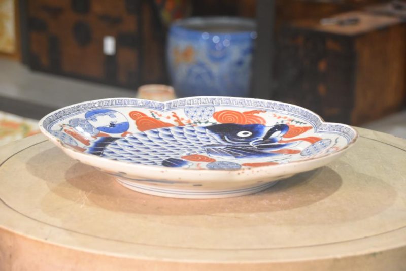 Japanese Koi Imari Plate Width:390mm - Image 5