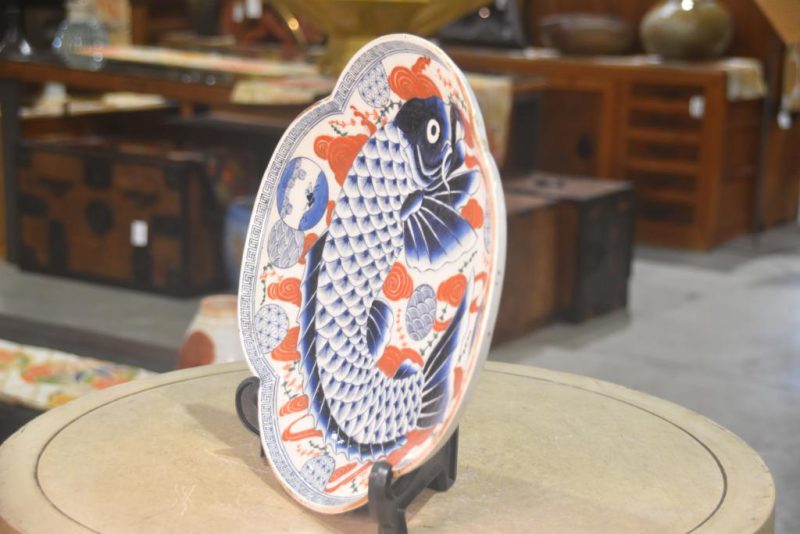 Japanese Koi Imari Plate Width:390mm - Image 4