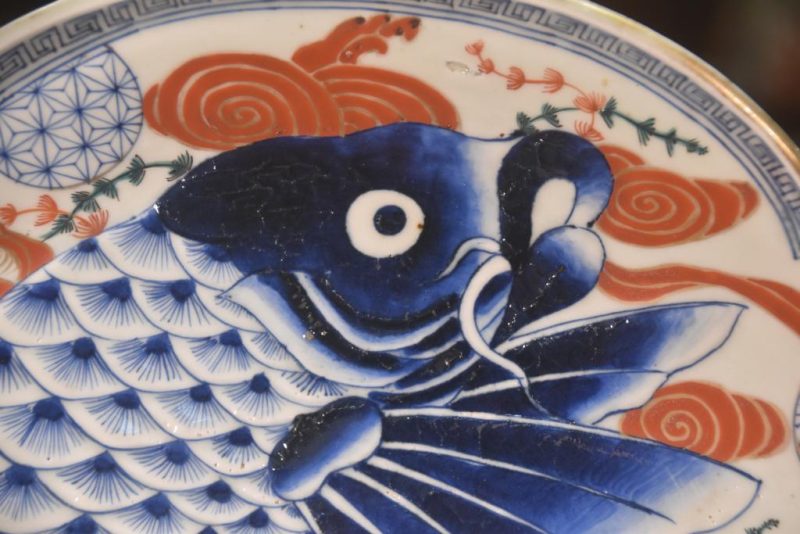 Japanese Koi Imari Plate Width:390mm - Image 2