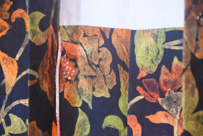 Vintage Burnt Orange Floral Silk Haori Jacket - Image 6