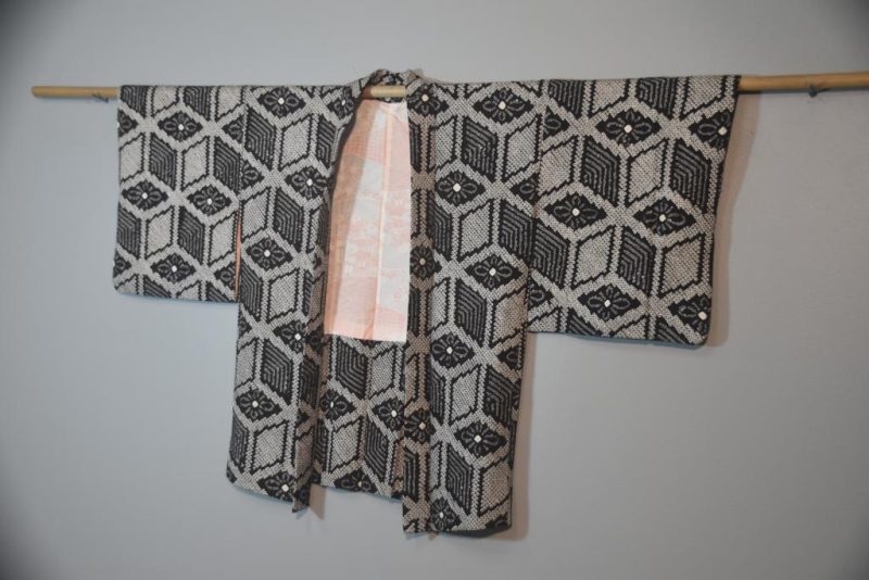 Vintage Black Shibori Silk Haori Jacket - Image 4