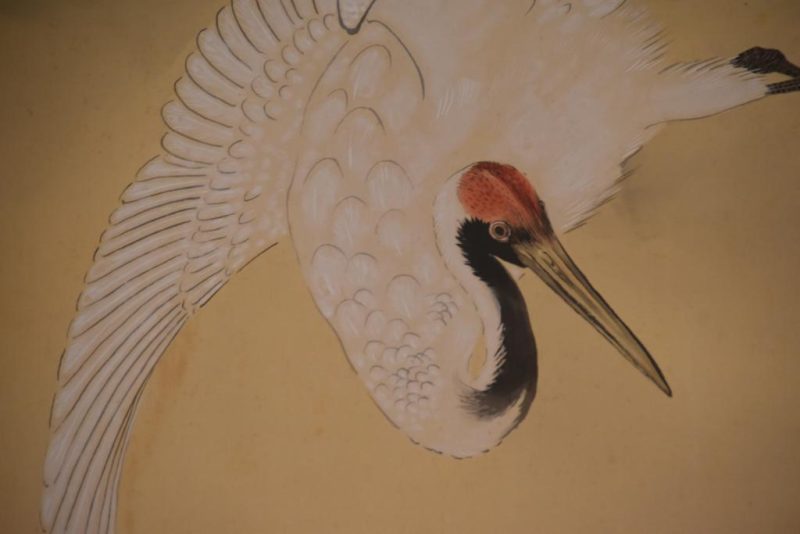 Japanese Crane and Rising Sun Scroll Height:2430mm - Image 5