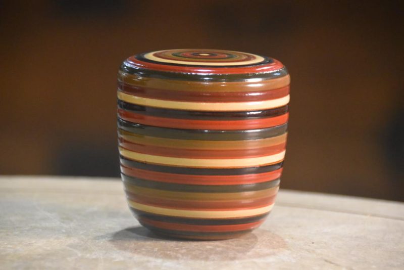 Japanese Spinning Top Design Natsume Tea Caddy Width:68mm - Image 6