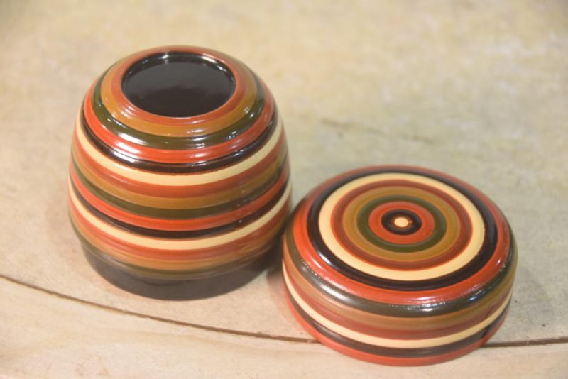 Japanese Spinning Top Design Natsume Tea Caddy Width:68mm - Image 5