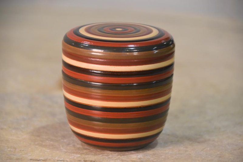 Japanese Spinning Top Design Natsume Tea Caddy Width:68mm
