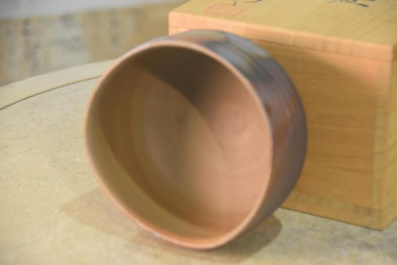 Bizen Pottery Chawan Tea Bowl in a Box Width:130mm - Image 4
