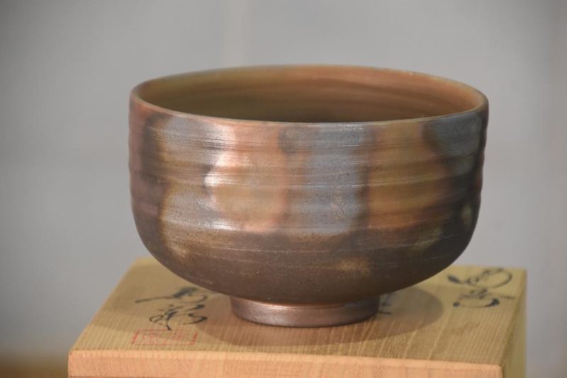 Bizen Pottery Chawan Tea Bowl in a Box Width:130mm