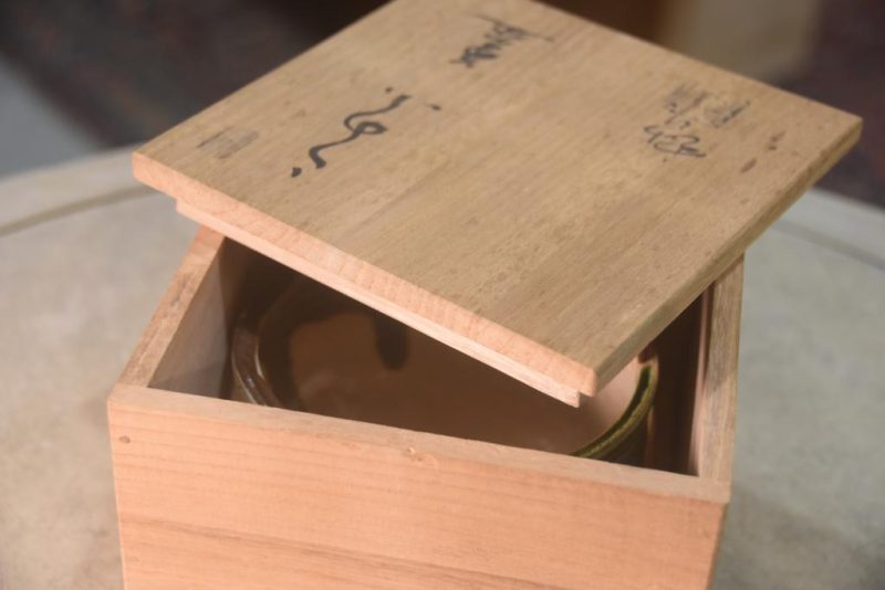 Oribe Pottery Chawan Tea Bowl in a Box Width:120mm - Image 8