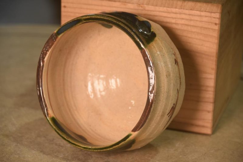 Oribe Pottery Chawan Tea Bowl in a Box Width:120mm - Image 5