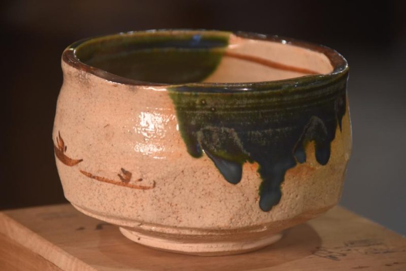 Oribe Pottery Chawan Tea Bowl in a Box Width:120mm - Image 4