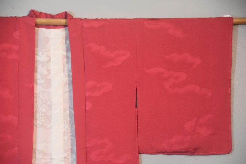 Dusty Pink with Jacquard Clouds Haori Jacket - Image 7