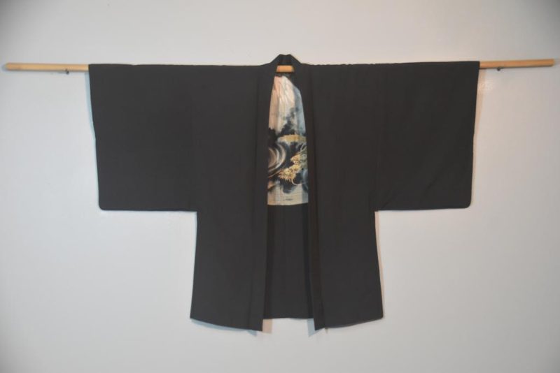 Dragon and Mt Fuji Vintage Japanese Silk Mans Haori