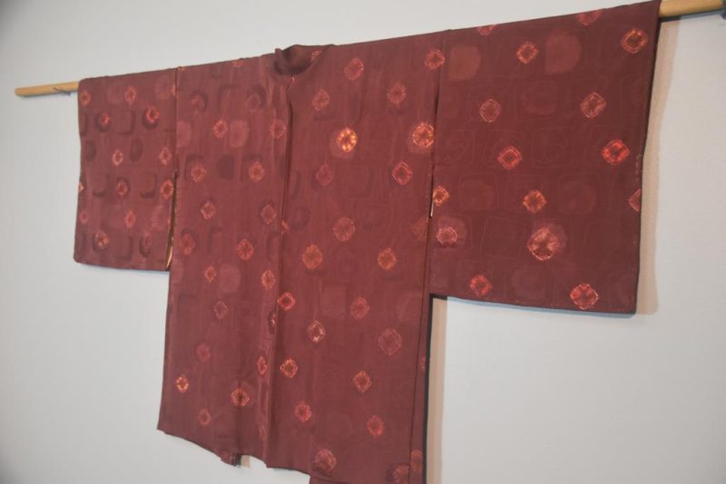Deep Maroon Silk Haori Jacket - Image 4