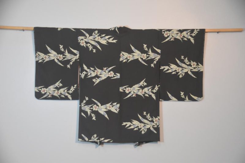 Black and White Silk Haori Jacket