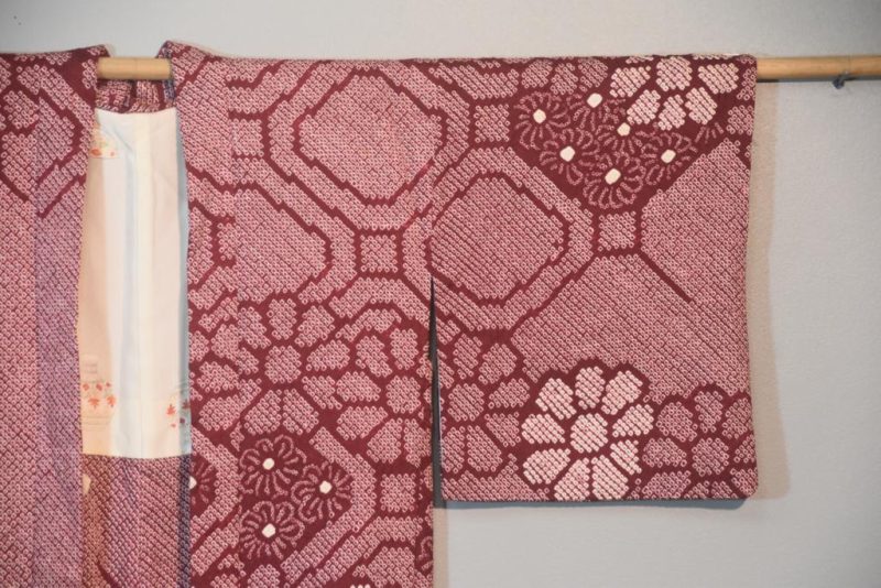 Rich Berry Shibori Silk Haori Jacket - Image 7