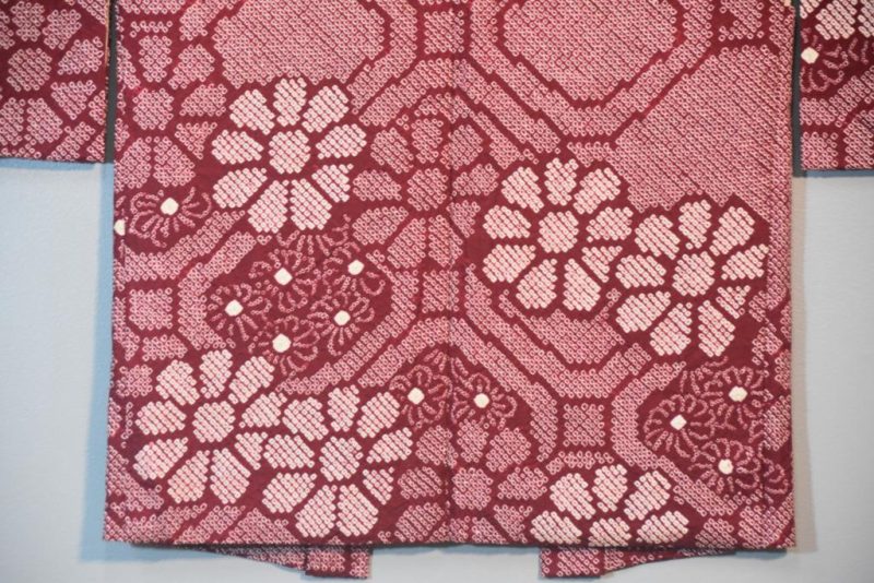Rich Berry Shibori Silk Haori Jacket - Image 4