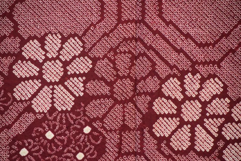 Rich Berry Shibori Silk Haori Jacket - Image 2