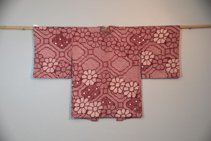 Rich Berry Shibori Silk Haori Jacket