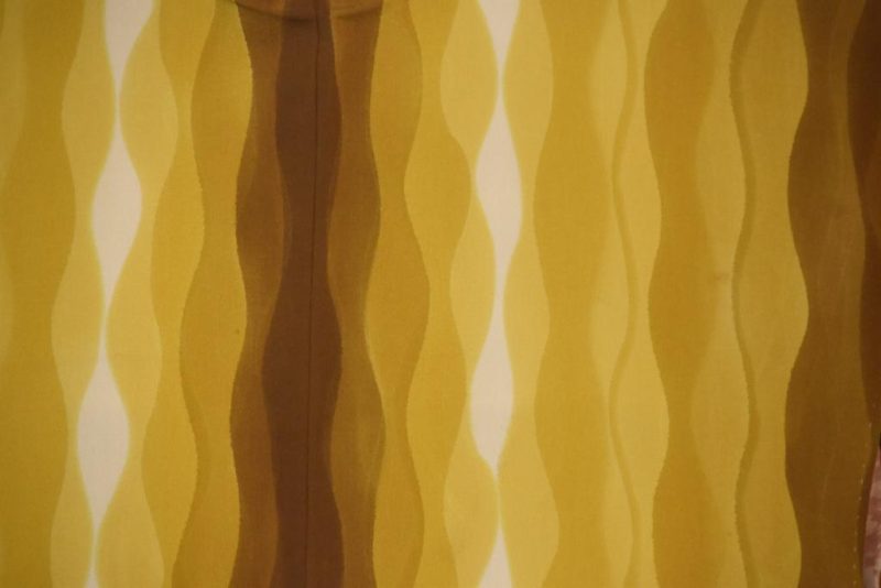 Geometric Mustard Silk Haori Jacket - Image 2