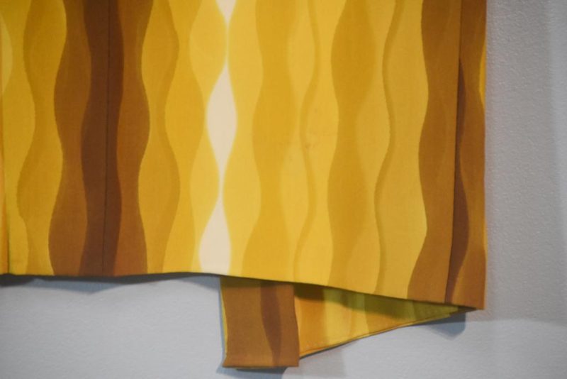 Geometric Mustard Silk Haori Jacket - Image 7