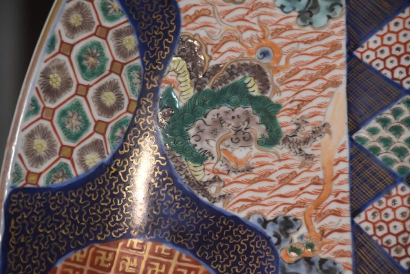Large Coloured Imari Charger Width:640mm - Image 3