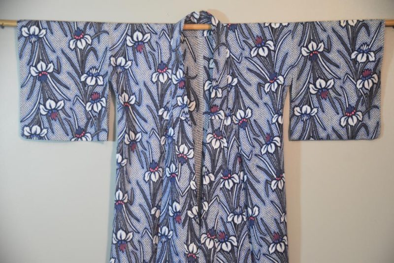 Blue Iris Japanese Cotton Shibori Vintage Yukata - Image 7