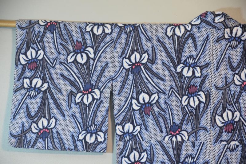 Blue Iris Japanese Cotton Shibori Vintage Yukata - Image 5