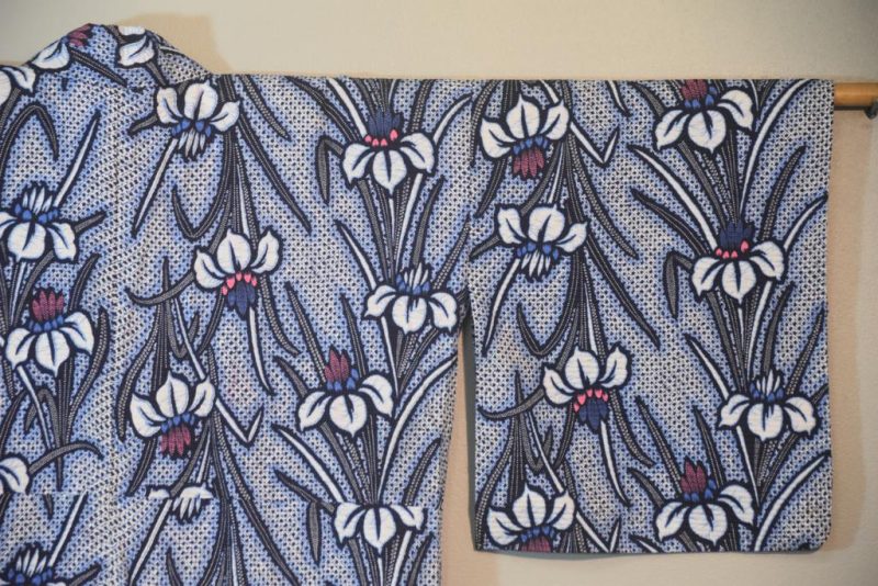 Blue Iris Japanese Cotton Shibori Vintage Yukata - Image 6