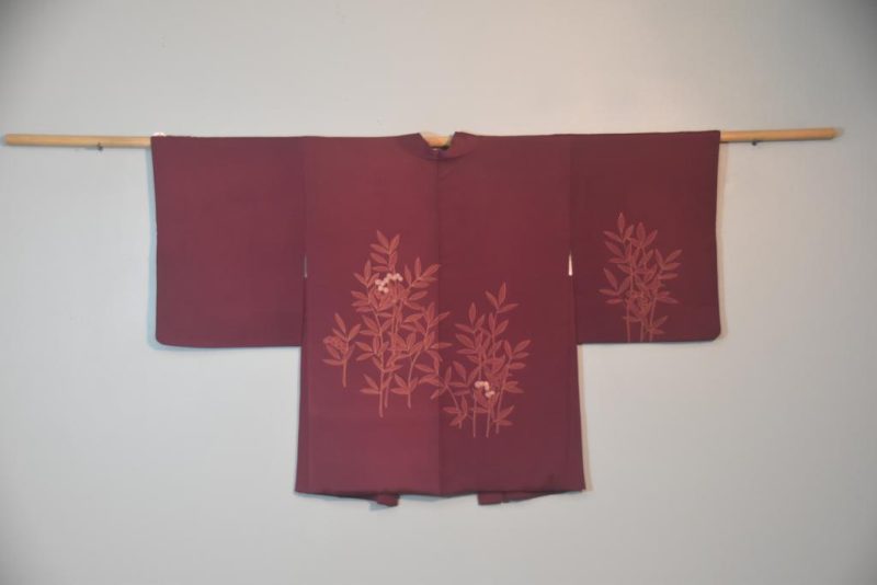 Maroon Vintage Japanese Silk Haori Jacket