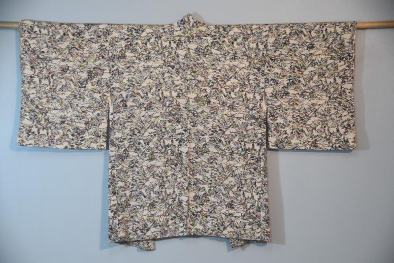 Autumn Tones with Silver Japanese Vintage Haori Jacket - Image 4