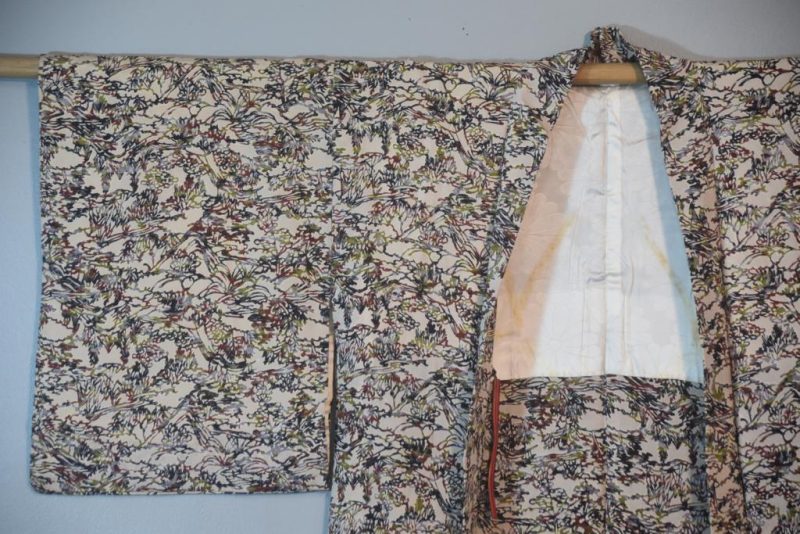 Autumn Tones with Silver Japanese Vintage Haori Jacket - Image 5