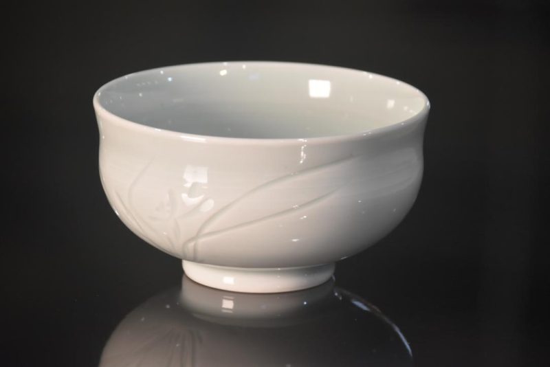 Celadon Chawan Tea Bowl in a Wooden Box Width:125mm
