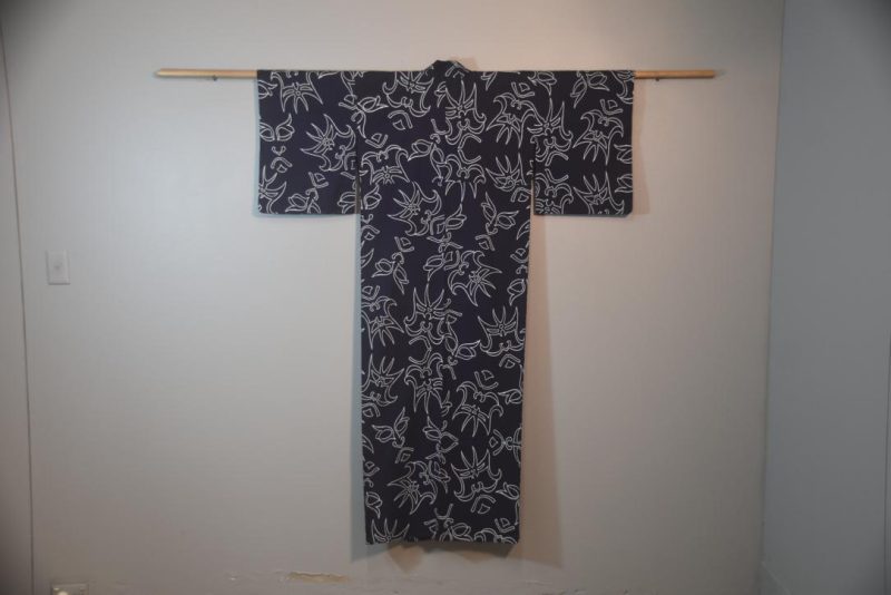 Navy and White Vintage Japanese Cotton Yukata