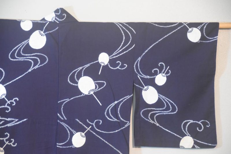 Japanese Fan Vintage Cotton Yukata - Image 6