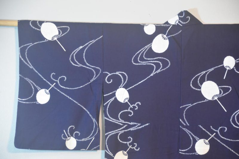 Japanese Fan Vintage Cotton Yukata - Image 5