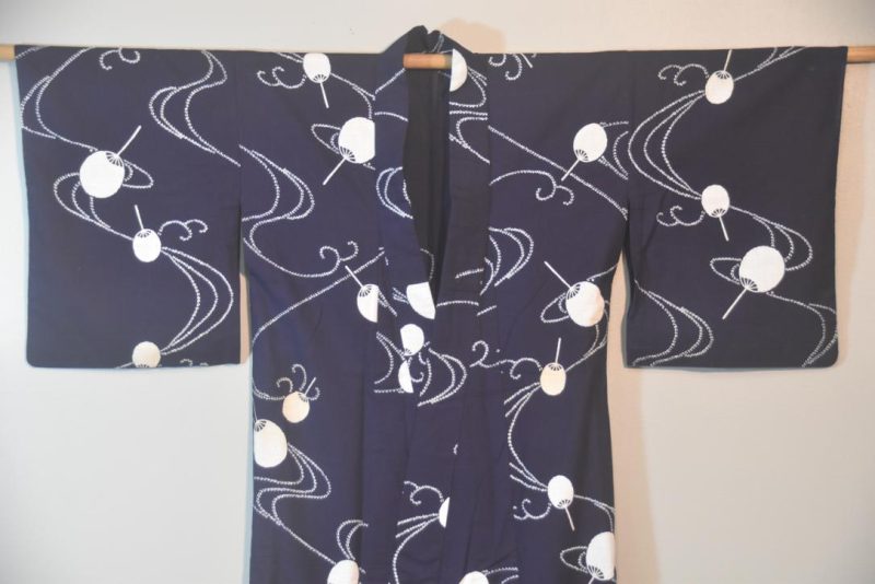 Japanese Fan Vintage Cotton Yukata - Image 4