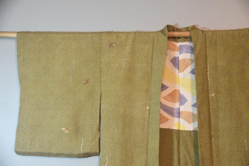 Moss Green Lightweight Japanese Vintage Haori Jacket - Image 3