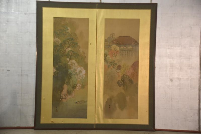 Kiyomizu Dera and Arashiyama 2 Panel Screen Width:1420mm