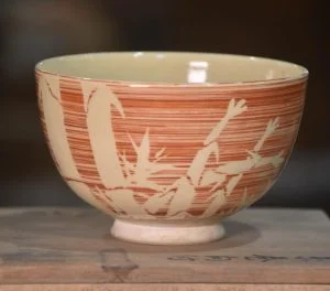 Kyoyaki Pottery Chawan Tea Bowl Width:115mm