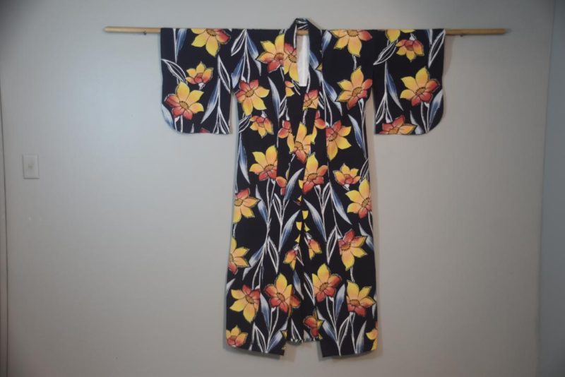 Summer Tiger Lily Vintage Japanese Cotton Yukata - Image 4