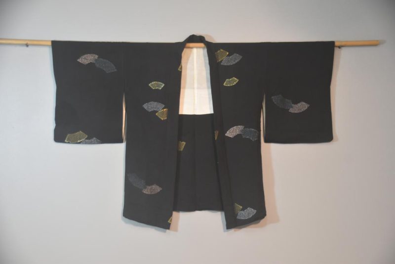 Japanese Fan Metallic Thread Vintage Haori Jacket