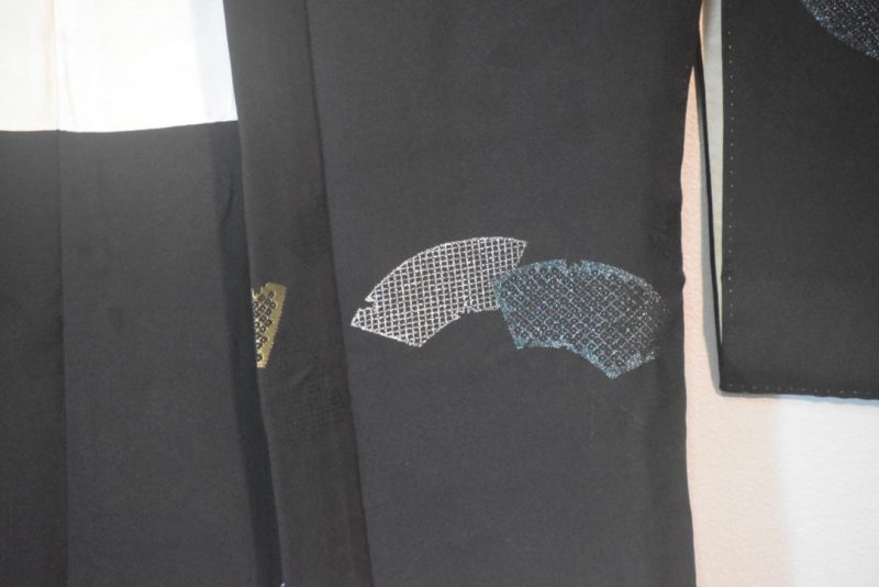 Japanese Fan Metallic Thread Vintage Haori Jacket - Image 8